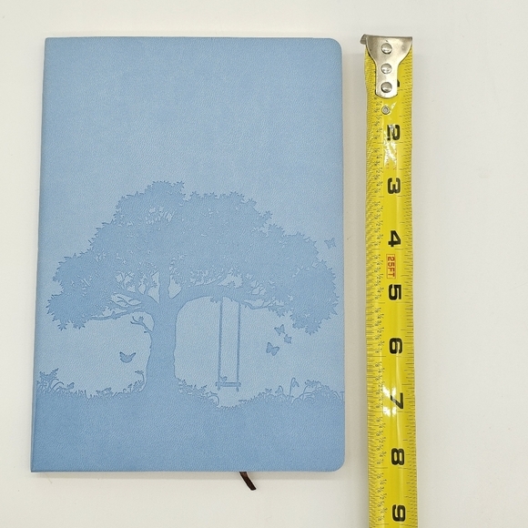 Tree of Life Faux Leather Journal Bamboo Pen Inspirational Bookmark Set Blue - Picture 9 of 12
